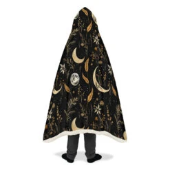 Moonlit Botanica Hooded Blanket -Rogue & Wolf Shop HoodedBlankets MoonlitBotanicaHoodedBlanket 173 28430 Hoodedblankets WT STR12 NLB