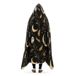 Moonlit Botanica Hooded Blanket -Rogue & Wolf Shop HoodedBlankets MoonlitBotanicaHoodedBlanket 173 28430 Hoodedblankets WT STR4 NLB