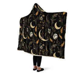 Moonlit Botanica Hooded Blanket -Rogue & Wolf Shop HoodedBlankets MoonlitBotanicaHoodedBlanket 173 28430 Hoodedblankets WT STR6 NLB