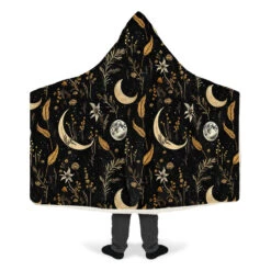 Moonlit Botanica Hooded Blanket -Rogue & Wolf Shop HoodedBlankets MoonlitBotanicaHoodedBlanket 173 28430 Hoodedblankets WT STR9 NLB