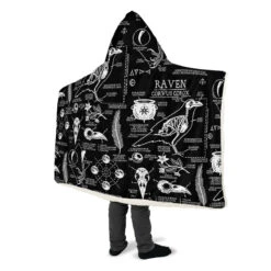 Raven Study Hooded Blanket -Rogue & Wolf Shop HoodedBlankets RavenStudyHoodedBlanket 173 28443 Hoodedblankets WT STR10 NLB
