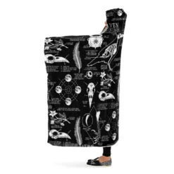 Raven Study Hooded Blanket -Rogue & Wolf Shop HoodedBlankets RavenStudyHoodedBlanket 173 28443 Hoodedblankets WT STR3 NLB