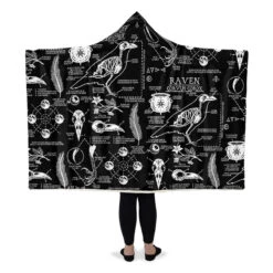 Raven Study Hooded Blanket -Rogue & Wolf Shop HoodedBlankets RavenStudyHoodedBlanket 173 28443 Hoodedblankets WT STR5 NLB