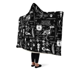 Raven Study Hooded Blanket -Rogue & Wolf Shop HoodedBlankets RavenStudyHoodedBlanket 173 28443 Hoodedblankets WT STR6 NLB