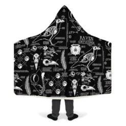 Raven Study Hooded Blanket -Rogue & Wolf Shop HoodedBlankets RavenStudyHoodedBlanket 173 28443 Hoodedblankets WT STR9 NLB