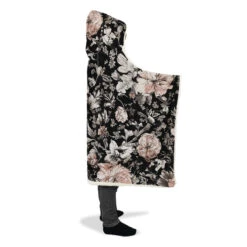 Vintage Peonies Hooded Blanket -Rogue & Wolf Shop HoodedBlankets VintagePeoniesHoodedBlanket 173 28436 Hoodedblankets WT STR11 NLB