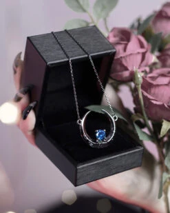 Eclipse Black Silver Necklace 18 Eclipse Black Silver Necklace -Rogue & Wolf Shop IMG 1006c pinksedited