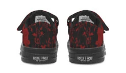 Blood Rose Romance Kids Low Tops -Rogue & Wolf Shop KidsLowTops BloodRoseRomanceKidsLowTops 173 37234 Kidslowtop Blk STR5 RAW