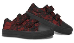 Blood Rose Romance Kids Low Tops -Rogue & Wolf Shop KidsLowTops BloodRoseRomanceKidsLowTops 173 37234 Kidslowtops Blk STR6 NLB