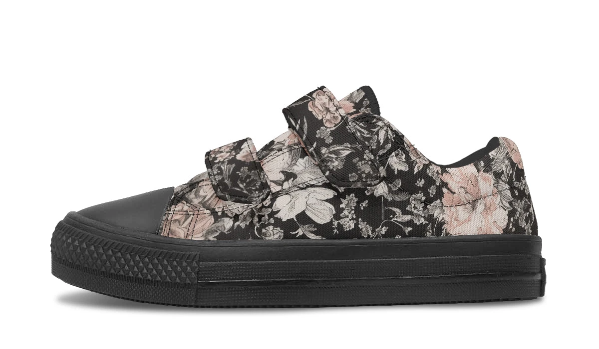 Vintage Peonies Kids Low Tops 3 Vintage Peonies Kids Low Tops