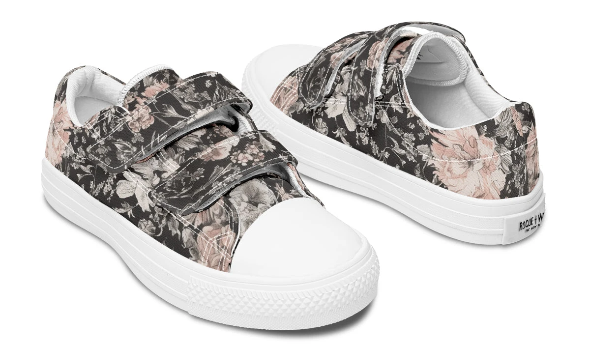 Vintage Peonies Kids Low Tops 17 Vintage Peonies Kids Low Tops - Image 15