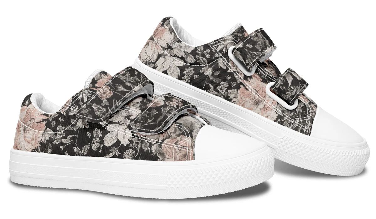 Vintage Peonies Kids Low Tops 16 Vintage Peonies Kids Low Tops - Image 14