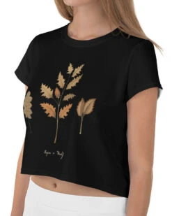 Autumn Memoir Short Sleeve Crop Top 10 Autumn Memoir Short Sleeve Crop Top -Rogue & Wolf Shop LeavesCropTop product 02