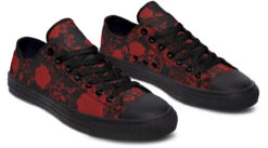 Blood Rose Romance Low Tops -Rogue & Wolf Shop LowTops BloodRoseRomanceLowTops 173 06505 Lowtops RAW Blk STR5 NLB