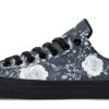 Steel Rose Romance Low Tops -Rogue & Wolf Shop LowTops GreyRoseRomanceLowTops 173 52832 lowtop RAW Blk STR2