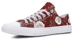 Red Rose Romance Low Tops -Rogue & Wolf Shop LowTops RedRoseRomanceLowTops 173 52837 Lowtops RAW WT STR2 NLB
