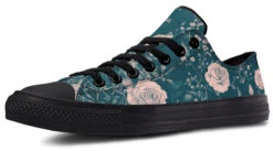 Teal Rose Romance Low Tops -Rogue & Wolf Shop LowTops TealRoseRomanceLowTops 173 52839 Lowtops RAW Blk STR2 NLB