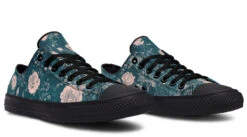 Teal Rose Romance Low Tops -Rogue & Wolf Shop LowTops TealRoseRomanceLowTops 173 52839 Lowtops RAW Blk STR4 NLB