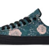 Teal Rose Romance Low Tops -Rogue & Wolf Shop LowTops TealRoseRomanceLowTops 173 52839 lowtop RAW Blk STR2