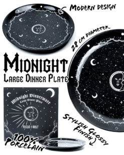 Midnight Large Porcelain Dinner Plate -Rogue & Wolf Shop MidnightDinnerPlate Infographics 01