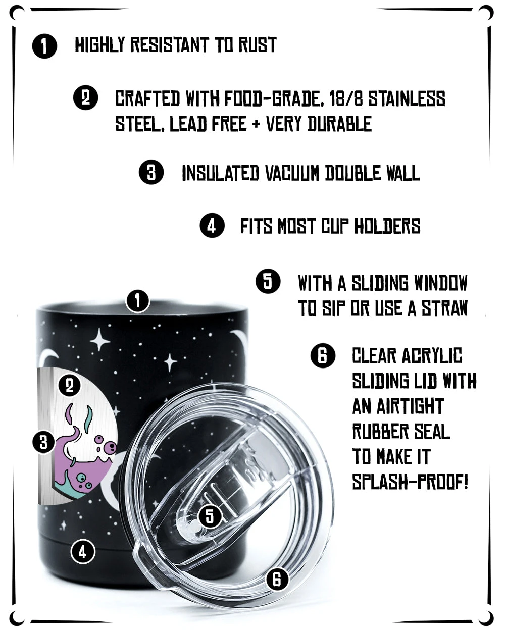 Moonlight Insulated Tumbler Mug - 280ml / 10oz 9 Moonlight Insulated Tumbler Mug - 280ml / 10oz - Image 7