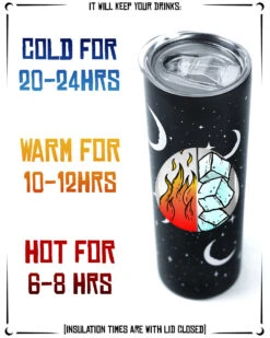 Moonlight Skinny Tumbler - 570ml / 20oz -Rogue & Wolf Shop MoonlightSkinny InfoBanner 4x5 05a