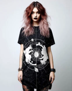 Purr Nebula Tee Dress -Rogue & Wolf Shop OrbCats Creative 02