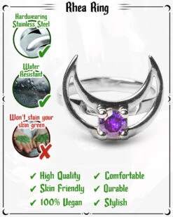 Rhea Ring In Mirror Steel -Rogue & Wolf Shop RheaRing Inforgraphic 4x5 06