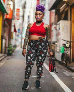 Skulls & Crystals Plus Size Leggings