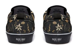 Moonlit Botanica Slipons -Rogue & Wolf Shop Slipons MoonlitBotanicaSlipons 173 36003 Slipon Blk STR6 RAW