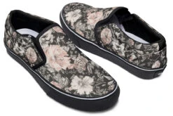 Vintage Peonies Slipons -Rogue & Wolf Shop Slipons VintagePeoniesSlipons 173 35999 Slipon Blk STR2 RAW