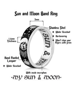Sun And Moon Ring In Blackened Steel -Rogue & Wolf Shop SunandMoonRing Inforgraphic4x5 02copy2