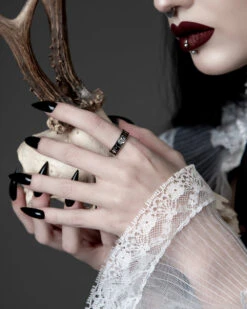 Sun And Moon Ring In Blackened Steel -Rogue & Wolf Shop TLI 0232c