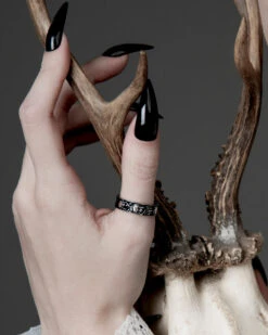 Sun And Moon Ring In Blackened Steel -Rogue & Wolf Shop TLI 0239b 1