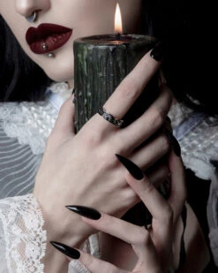 Moonrise Ring In Blackened Steel -Rogue & Wolf Shop TLI 0264a