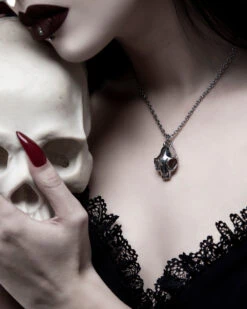 Cat Skull Necklace In Mirror Steel -Rogue & Wolf Shop TLI 1003a
