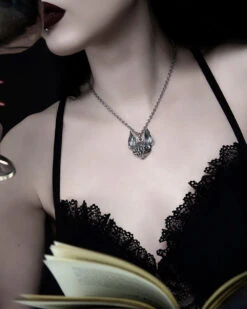 Vampire Bat Necklace In Mirror Steel -Rogue & Wolf Shop TLI 1034c