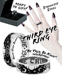 Third Eye Ring In Blackened Steel -Rogue & Wolf Shop ThirdEyeRing Inforgraphic4x5 01copy