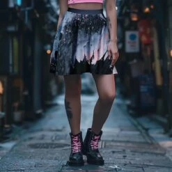 Weeping Sky Skater Skirt