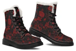 Blood Rose Romance Winter Boots -Rogue & Wolf Shop WinterBoots BloodRoseRomanceWinterBoots 173 00751 Comfyboots Blk STR8 NLB