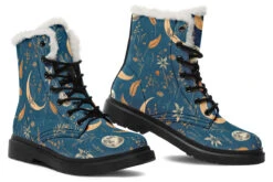 Blue Moonlit Botanica Winter Boots -Rogue & Wolf Shop WinterBoots BlueMoonlitBotanicaWinterBoots 173 07497 Comfyboots Blk STR8 NLB