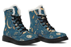 Blue Moonlit Botanica Winter Boots -Rogue & Wolf Shop WinterBoots BlueMoonlitBotanicaWinterBoots 173 07497 Comfyboots Blk STR9 NLB