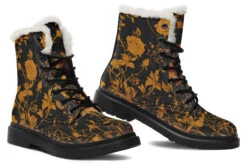 Golden Rose Romance Winter Boots -Rogue & Wolf Shop WinterBoots GoldenRoseRomanceWinterBoots 173 93473 Comfyboots Blk STR8 NLB