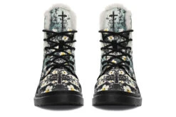 Mourning Petals Winter Boots -Rogue & Wolf Shop WinterBoots MourningPetalsWinterBoots 173 55323 Comfyboots Blk STR4 NLB