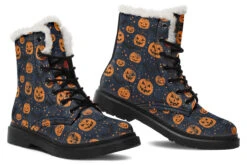 Pumpkin Party Winter Boots -Rogue & Wolf Shop WinterBoots PumpkinPartyWinterBoots 173 38622 Comfyboots Blk STR8 NLB