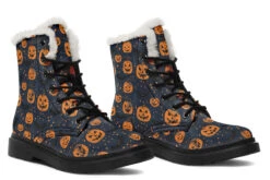 Pumpkin Party Winter Boots -Rogue & Wolf Shop WinterBoots PumpkinPartyWinterBoots 173 38622 Comfyboots Blk STR9 NLB