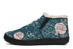 Teal Rose Romance Winter Sneakers