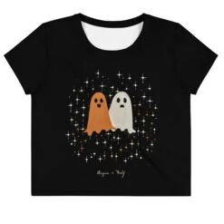 Ghost Besties Short Sleeve Crop Top 10 Ghost Besties Short Sleeve Crop Top -Rogue & Wolf Shop all over print crop tee white front 65538e05c1bf6