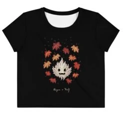 Maple Ghosty Short Sleeve Crop Top -Rogue & Wolf Shop all over print crop tee white front 65538e3fe6228