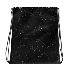 Purr Nebula Drawstring Bag -Rogue & Wolf Shop all over print drawstring bag white back 65b7d407e98d1